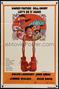 1j524 LET'S DO IT AGAIN 1sh '75 wacky art of Sidney Poitier, Bill Cosby, & Jimmie Walker!