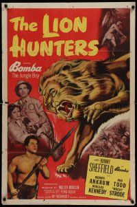 1j530 LION HUNTERS 1sh '51 Johnny Sheffield & Woody Strode in Africa!