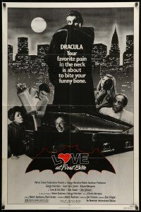1j549 LOVE AT FIRST BITE 1sh '79 AIP, wacky vampire image of George Hamilton as Dracula!