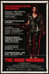 1j560 MAD MAX 2: THE ROAD WARRIOR style B 1sh '82 George Miller, Mel Gibson returns as Mad Max!