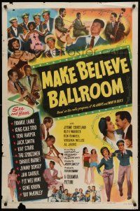 1j565 MAKE BELIEVE BALLROOM 1sh '49 Frankie Lane, Nat King Cole, Jimmy Dorsey & many more!