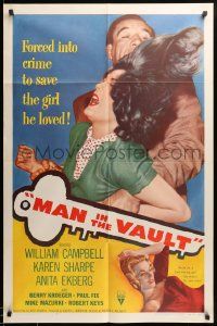 1j572 MAN IN THE VAULT 1sh '56 directed by Andrew V. McLaglen, sexy two-timing Anita Ekberg!