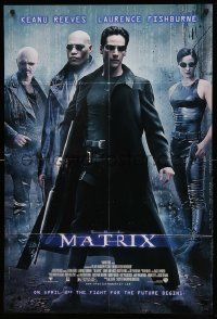 1j580 MATRIX advance DS 1sh '99 Keanu Reeves, Carrie-Anne Moss, Laurence Fishburne, Wachowskis!