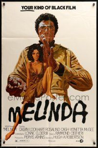1j583 MELINDA 1sh '72 art of sexy Vonetta McGee, YOUR kind of black film!