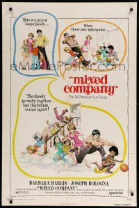 1j591 MIXED COMPANY style A 1sh '74 Barbara Harris, Frank Frazetta art from interracial comedy!