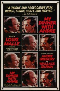 1j612 MY DINNER WITH ANDRE 1sh '81 Wallace Shawn, Andre Gregory, Louis Malle directed!