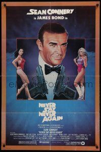 1j627 NEVER SAY NEVER AGAIN 1sh '83 art of Sean Connery as James Bond 007 by Obrero!