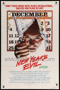1j631 NEW YEAR'S EVIL 1sh '80 holiday horror, a celebration of the macabre!