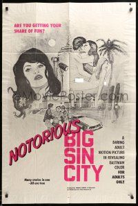 1j642 NOTORIOUS BIG SIN CITY 1sh '70 are you getting your share of fun?
