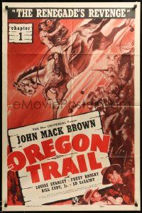 1j655 OREGON TRAIL chapter 1 1sh '39 Johnny Mack Brown, western serial, The Renegade's Revenge!