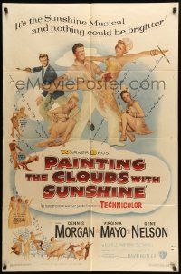 1j663 PAINTING THE CLOUDS WITH SUNSHINE 1sh '51 Dennis Morgan, sexy Virginia Mayo, Gene Nelson