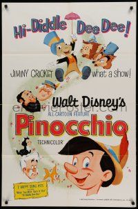 1j686 PINOCCHIO 1sh R71 Disney classic fantasy cartoon about a wooden boy who wants to be real!