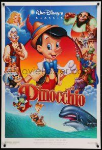 1j687 PINOCCHIO DS 1sh R92 Disney classic cartoon about a wooden boy who wants to be real!