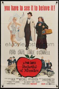 1j695 POCKETFUL OF MIRACLES 1sh '62 Frank Capra, artwork of Glenn Ford, Bette Davis & more!