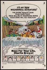 1j719 RACE FOR YOUR LIFE CHARLIE BROWN 1sh '77 Charles M. Schulz, art of Snoopy & Peanuts gang!