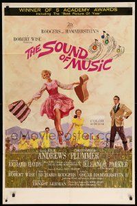 1j835 SOUND OF MUSIC awards 1sh '65 classic Terpning art of Julie Andrews & top cast!