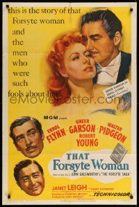 1j883 THAT FORSYTE WOMAN 1sh '49 art of Errol Flynn, Greer Garson, Walter Pidgeon & Robert Young!
