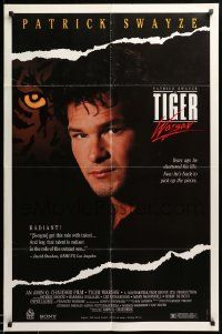 1j897 TIGER WARSAW 1sh '88 cool portrait image of Patrick Swayze in the title role!