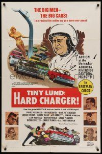 1j902 TINY LUND HARD CHARGER 1sh '67 Richard Petty & real NASCAR drivers battle it out at 170mph!