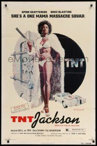 1j903 TNT JACKSON 1sh '74 John Solie art of Jeanne Bell, sexy black hit woman!