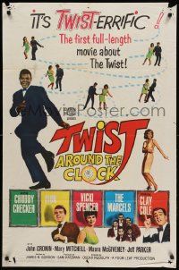 1j932 TWIST AROUND THE CLOCK 1sh '62 Chubby Checker in the first full-length Twist movie!