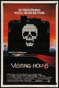 1j955 VISITING HOURS revised 1sh '82 William Shatner, Lee Grant, cool skull in hospital horror art!