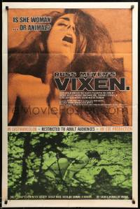 1j956 VIXEN 1sh '68 classic Russ Meyer, is sexy naked Erica Gavin woman or animal?