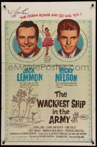 1j958 WACKIEST SHIP IN THE ARMY 1sh '60 Jack Lemmon & Ricky Nelson, the ocean roars & so will you!