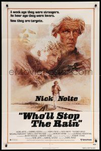 1j973 WHO'LL STOP THE RAIN 1sh '78 artwork of Nick Nolte & Tuesday Weld by Tom Jung!