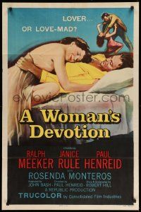1j983 WOMAN'S DEVOTION 1sh '56 directed by Paul Henreid, Battle Shock, lover or love-mad!
