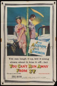 1j992 YOU CAN'T RUN AWAY FROM IT 1sh '56 Jack Lemmon & Allyson in remake of It Happened One Night!