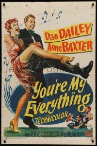 1j998 YOU'RE MY EVERYTHING 1sh '49 full-length art of Dan Dailey & Anne Baxter dancing!