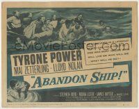 1k075 ABANDON SHIP TC '57 Tyrone Power & 25 survivors in a lifeboat which can hold only 12!