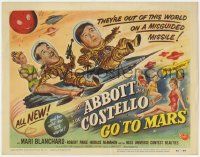 1k076 ABBOTT & COSTELLO GO TO MARS TC '53 art of wacky astronauts Bud & Lou in outer space!