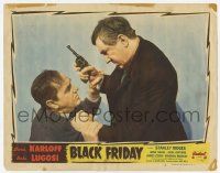 1k609 BLACK FRIDAY LC #5 R47 great close up of Bela Lugosi in death struggle with Stanley Ridges!