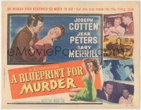 1k118 BLUEPRINT FOR MURDER TC '53 sexy bad girl Jean Peters, Joseph Cotten, Gary Merrill!