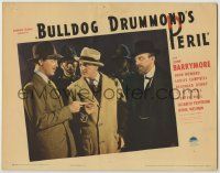 1k621 BULLDOG DRUMMOND'S PERIL LC '38 John Howard shows a clue to John Barrymore with cops behind!