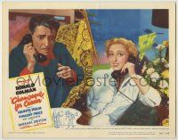 1k638 CHAMPAGNE FOR CAESAR LC #4 '50 split image of Ronald Colman & Celeste Holm talking on phone!