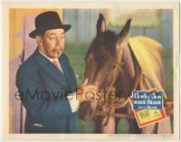 1k639 CHARLIE CHAN AT THE RACE TRACK LC '36 great close up of detective Warner Oland w/race horse!