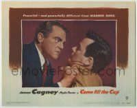 1k650 COME FILL THE CUP LC #2 '51 close up of wild-eyed alcoholic James Cagney grabbing Gig Young!