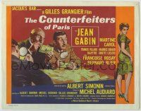 1k146 COUNTERFEITERS OF PARIS TC '61 Jean Gabin inspects money with magnifying glass!