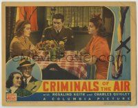 1k656 CRIMINALS OF THE AIR LC '37 Charles Quigly between young Rita Hayworth & Keith at table!
