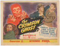 1k154 CRIMSON GHOST chapter 1 TC '46 great color image of spooky title character, Atomic Peril!