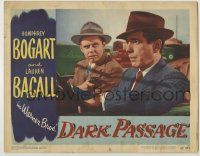 1k661 DARK PASSAGE LC #7 '47 Humphrey Bogart held at gunpoint by Clifton Young while driving car!