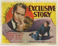 1k179 EXCLUSIVE STORY TC '36 Franchot Tone, Madge Evans, thunderbolt film drama of today!