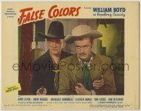 1k699 FALSE COLORS LC #4 '43 great close up William Boyd as Hopalong Cassidy with gun drawn!