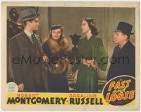 1k702 FAST & LOOSE LC '39 Rosalind Russell & Jo Ann Sayers stare at Robert Montgomery!