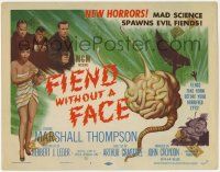 1k183 FIEND WITHOUT A FACE TC '58 giant brain & sexy girl in towel, mad science spawns evil!