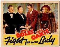 1k704 FIGHT FOR YOUR LADY LC '37 Ida Lupino, Jack Oakie & Grahame watch John Boles sign paper!