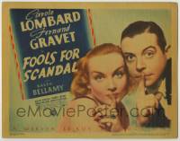 1k190 FOOLS FOR SCANDAL TC '38 wonderful close up of Carole Lombard & Fernand Gravet shushing!